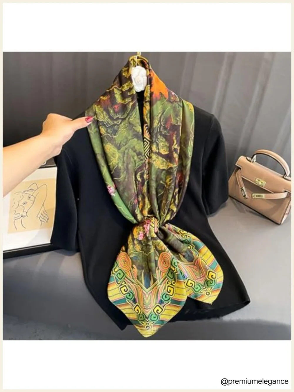 43 Inch Extra Large Square Scarf Shawl Satin Silk Feel Head Wrap